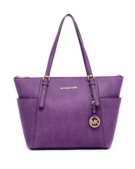 michael kors bright purple purse|Michael Kors purple tote bag.